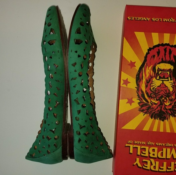 Jeffrey Campbell Green Flower Flats - Picture 4 of 7